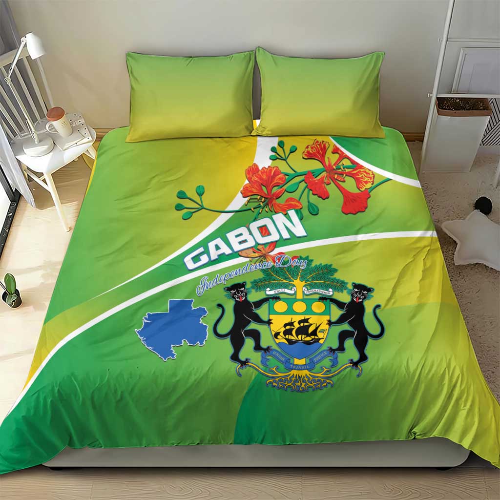 Gabon Independence Day Bedding Set Gradient Style - African Pride