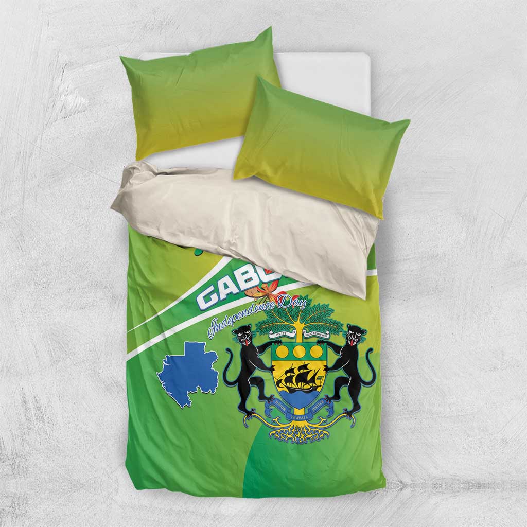 Gabon Independence Day Bedding Set Gradient Style - African Pride