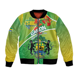 Personalized Gabon Independence Day Bomber Jacket Gradient Style - African Pride