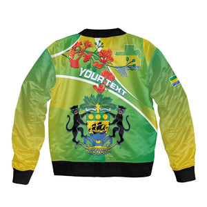 Personalized Gabon Independence Day Bomber Jacket Gradient Style - African Pride