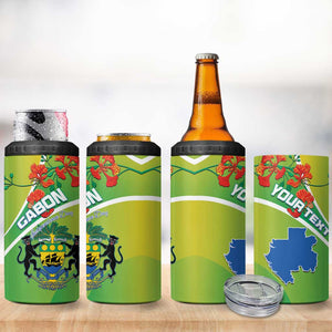 Personalized Gabon Independence Day 4 in 1 Can Cooler Tumbler Gradient Style - African Pride
