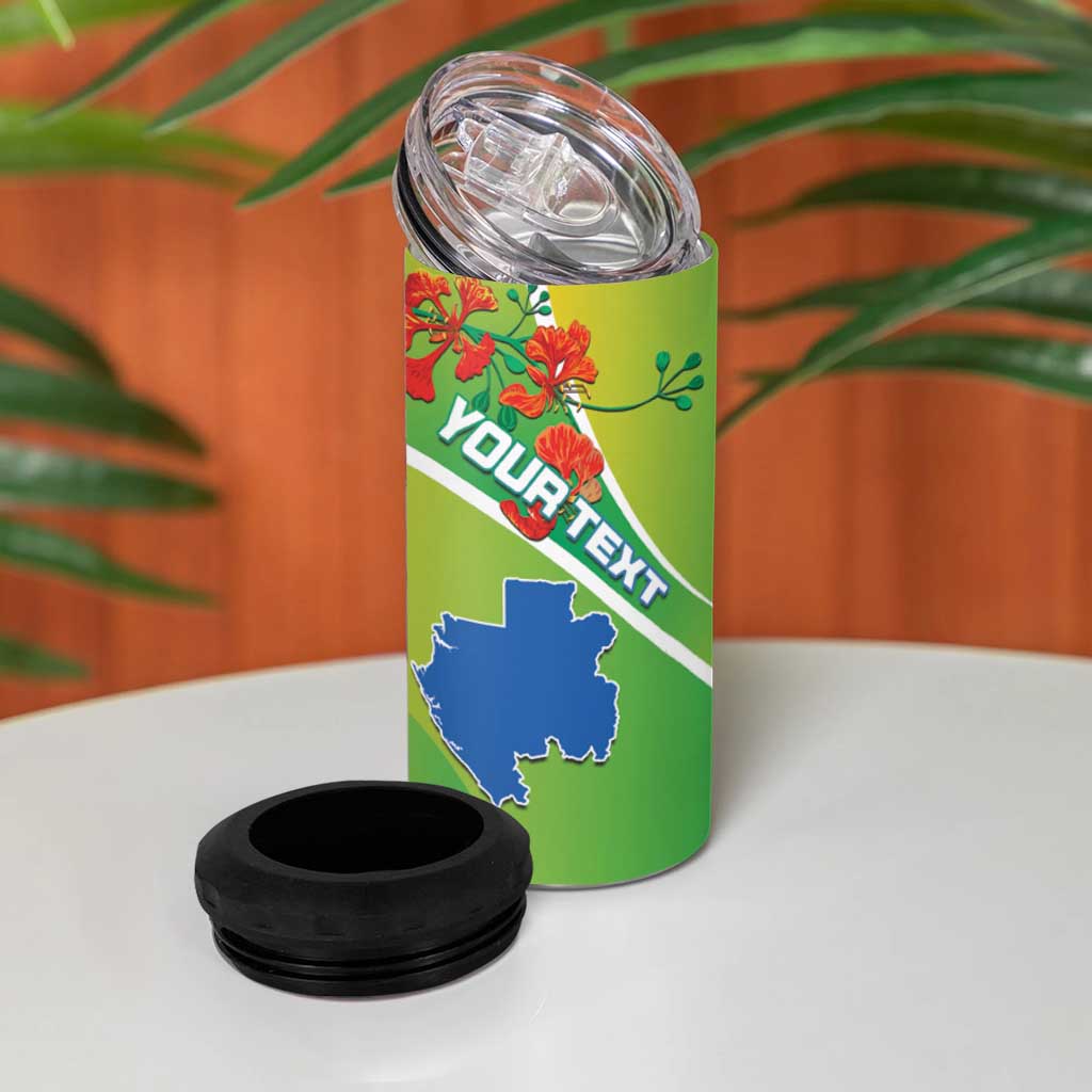 Personalized Gabon Independence Day 4 in 1 Can Cooler Tumbler Gradient Style - African Pride
