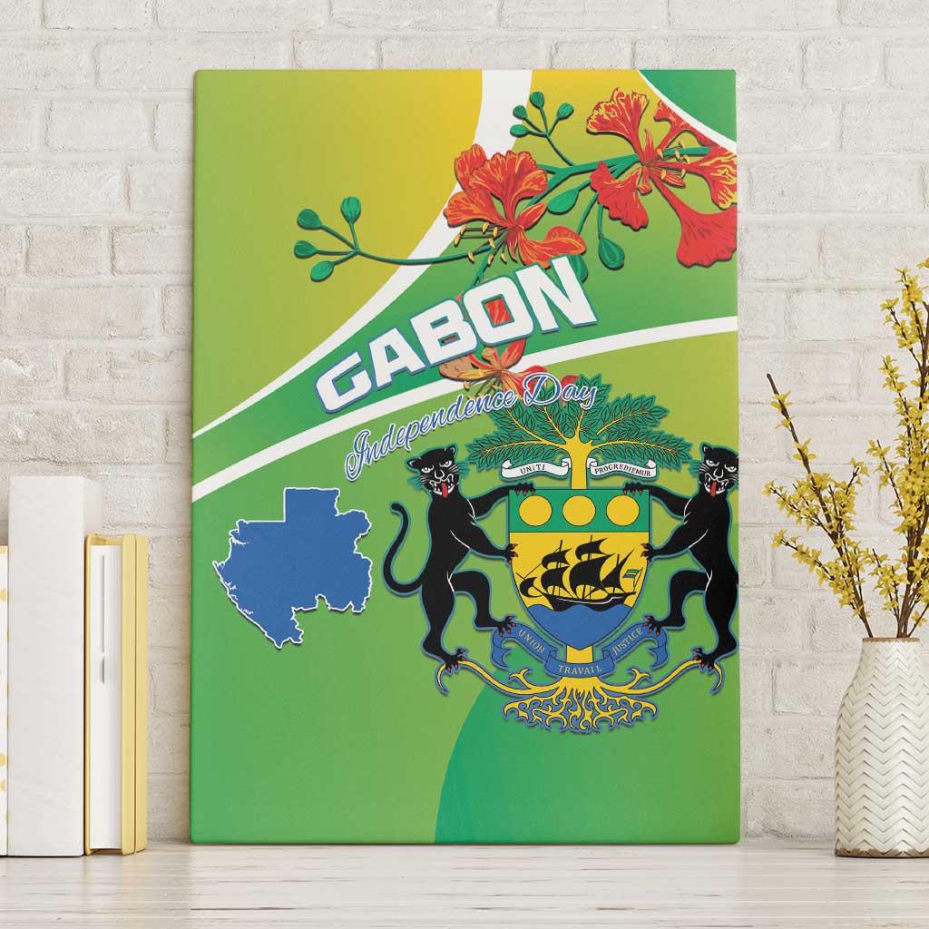 Gabon Independence Day Canvas Wall Art Gradient Style - African Pride
