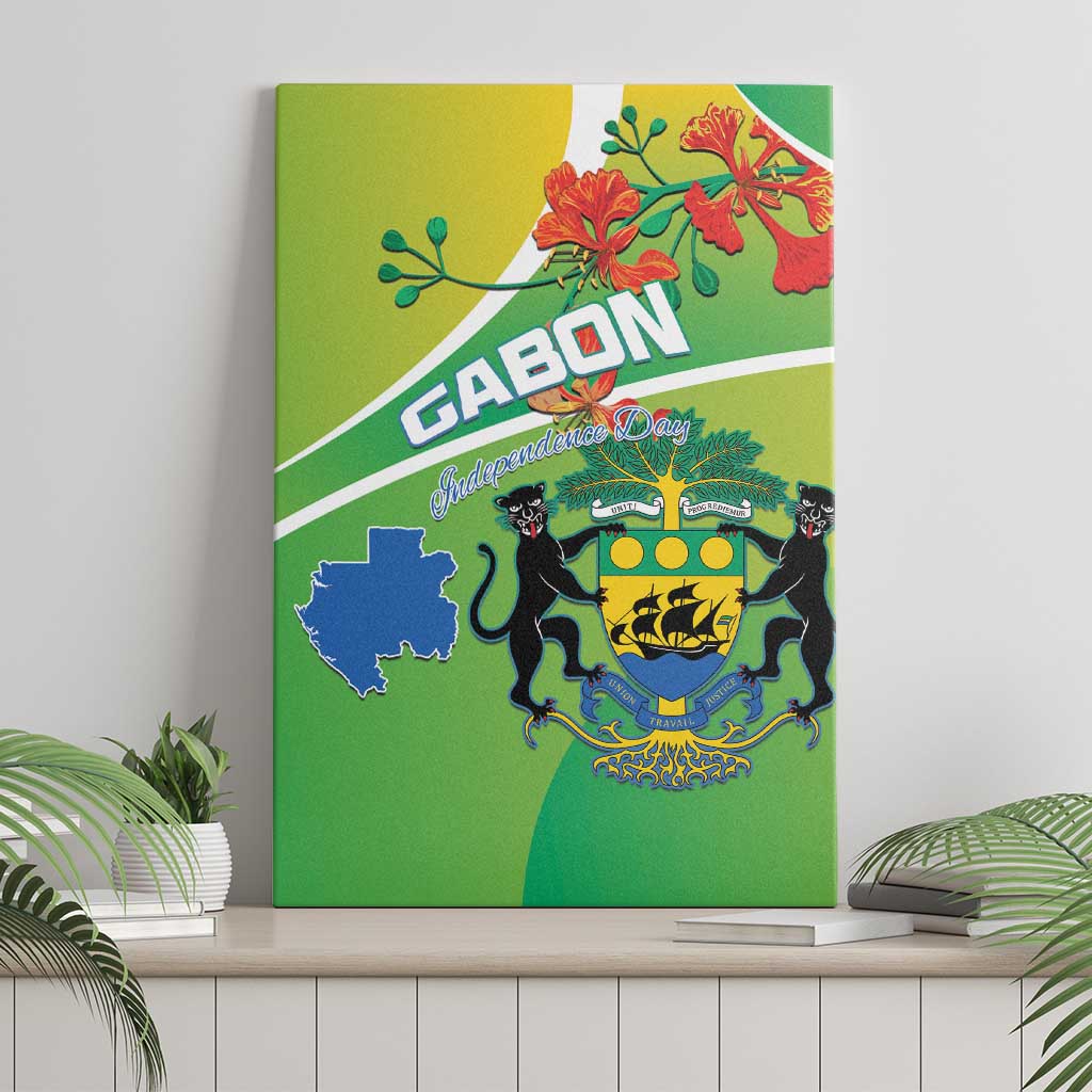 Gabon Independence Day Canvas Wall Art Gradient Style - African Pride