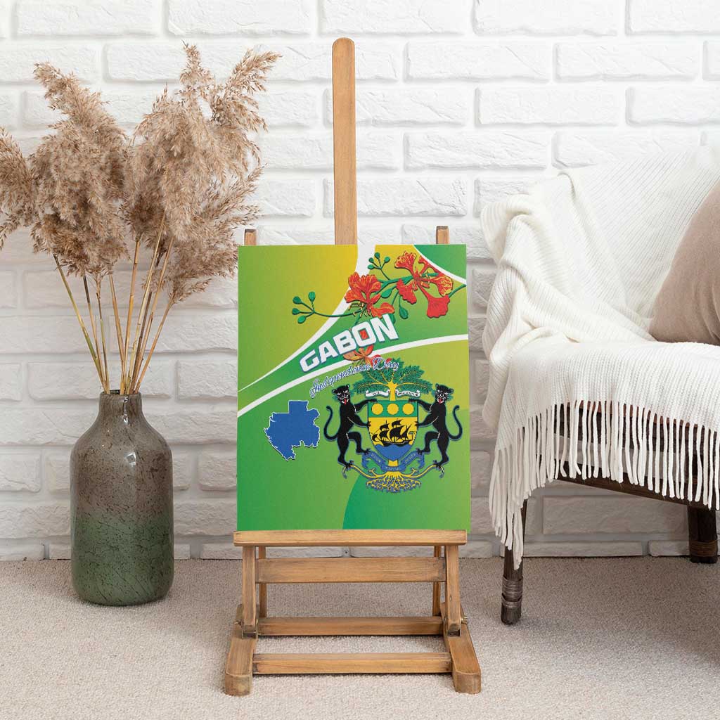 Gabon Independence Day Canvas Wall Art Gradient Style - African Pride