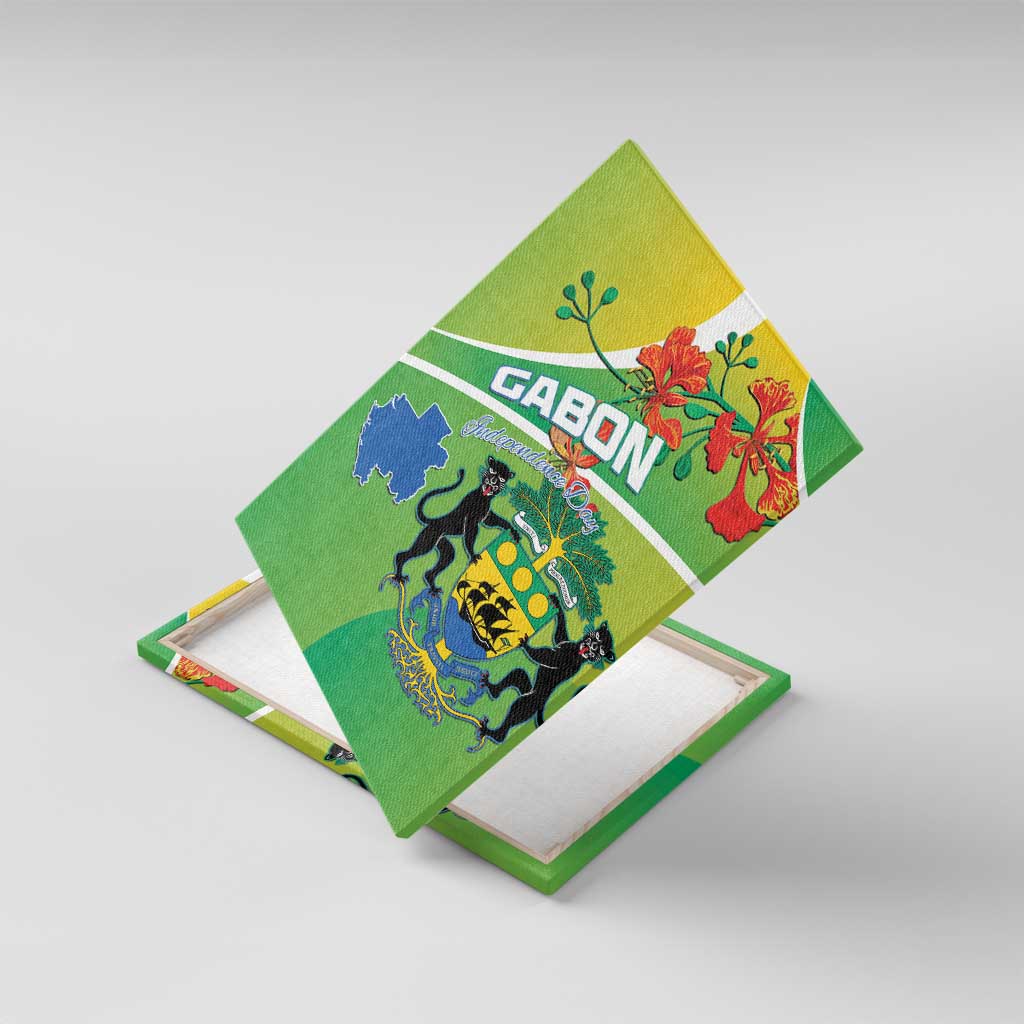 Gabon Independence Day Canvas Wall Art Gradient Style - African Pride