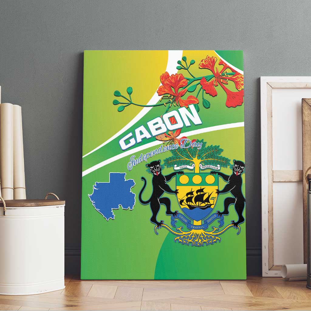 Gabon Independence Day Canvas Wall Art Gradient Style - African Pride