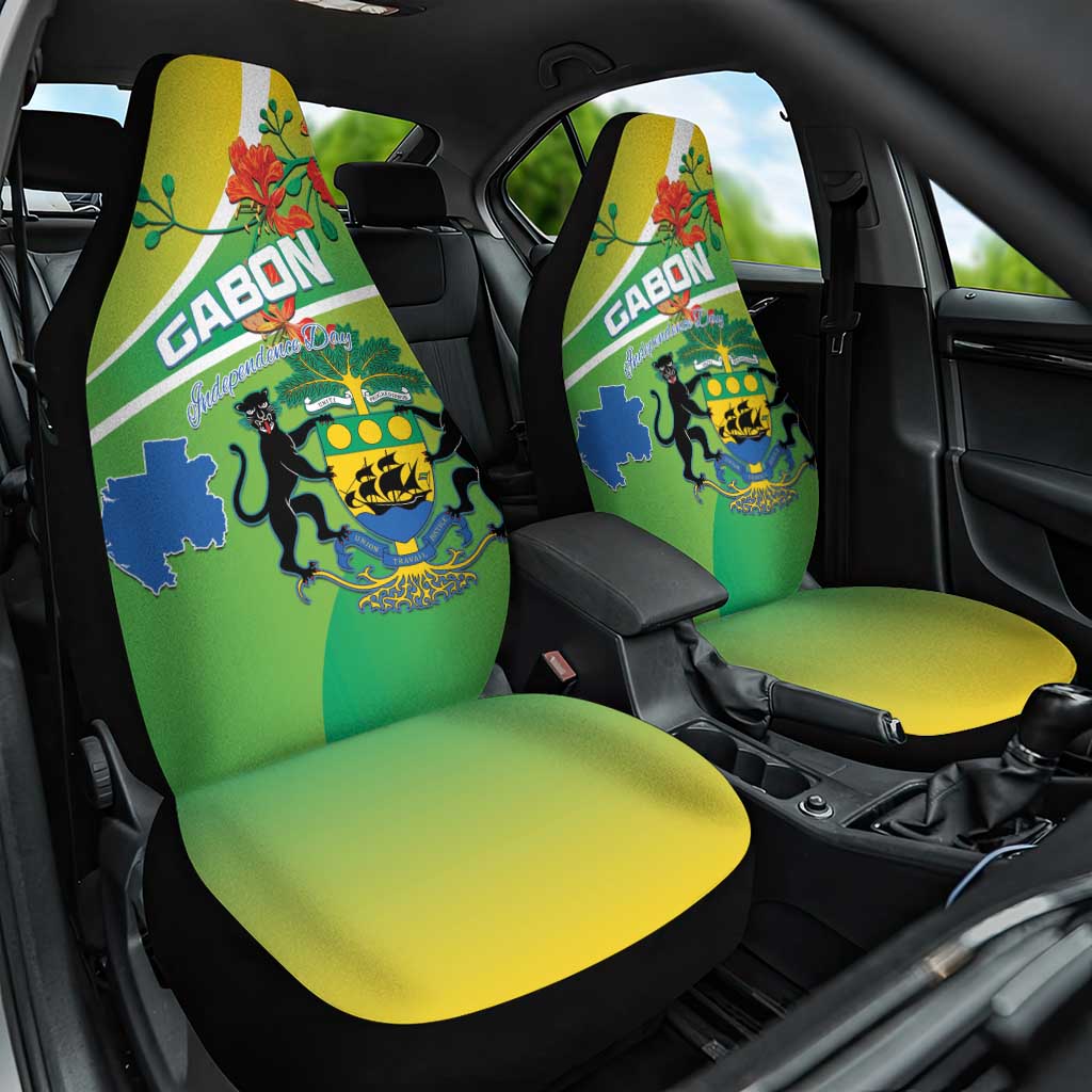 Gabon Independence Day Car Seat Cover Gradient Style - African Pride
