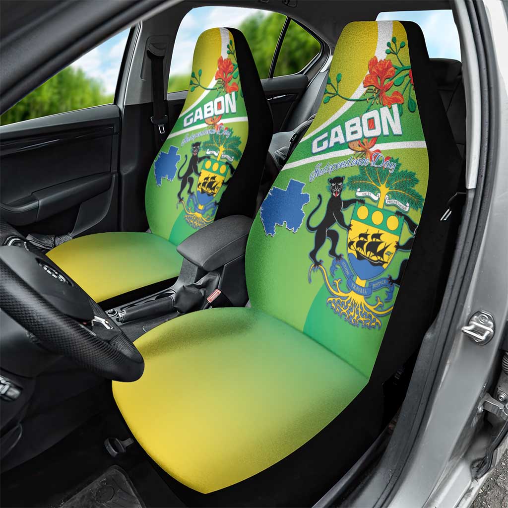 Gabon Independence Day Car Seat Cover Gradient Style - African Pride