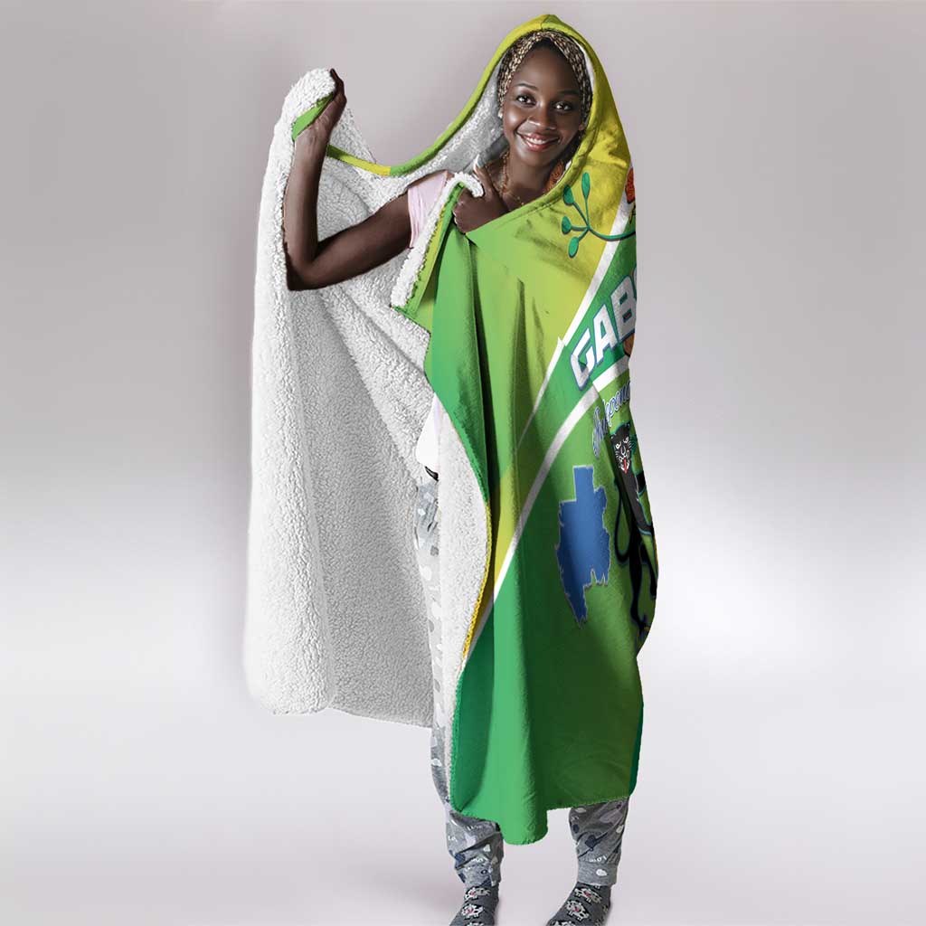 Gabon Independence Day Hooded Blanket Gradient Style - African Pride