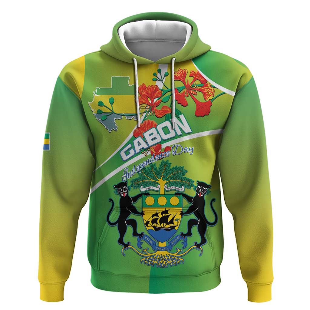 Personalized Gabon Independence Day Hoodie Gradient Style - African Pride