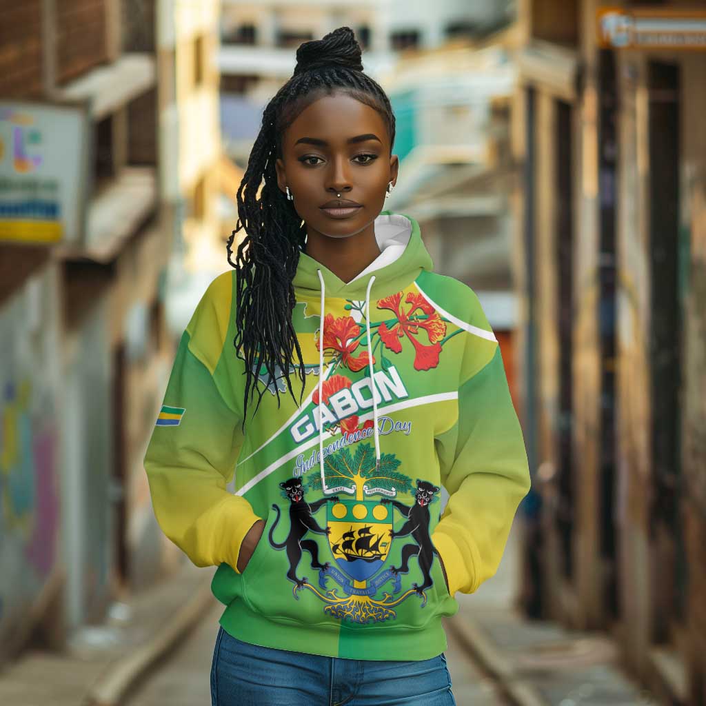 Personalized Gabon Independence Day Hoodie Gradient Style - African Pride