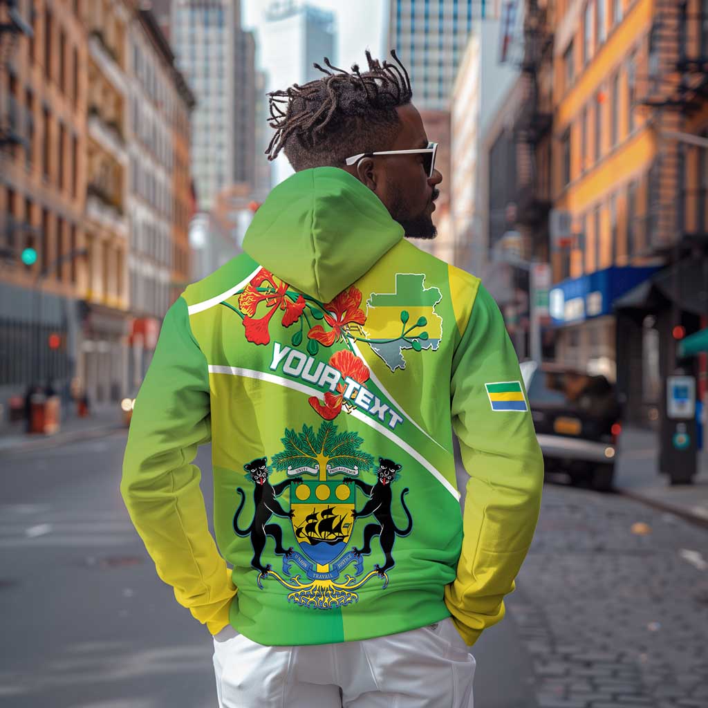 Personalized Gabon Independence Day Hoodie Gradient Style - African Pride