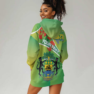 Personalized Gabon Independence Day Hoodie Dress Gradient Style - African Pride