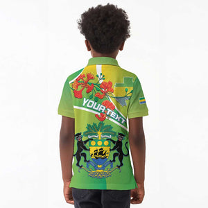 Personalized Gabon Independence Day Kid Polo Shirt Gradient Style - African Pride