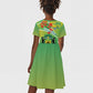 Personalized Gabon Independence Day Kid Short Sleeve Dress Gradient Style - African Pride