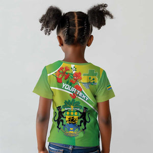 Personalized Gabon Independence Day Kid T shirt Gradient Style - African Pride
