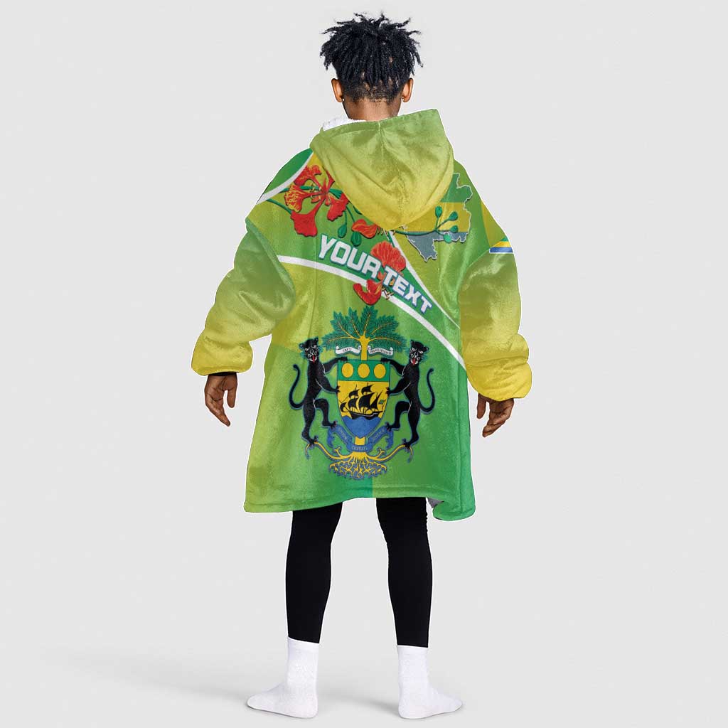 Personalized Gabon Independence Day Kid Wearable Blanket Hoodie Gradient Style - African Pride