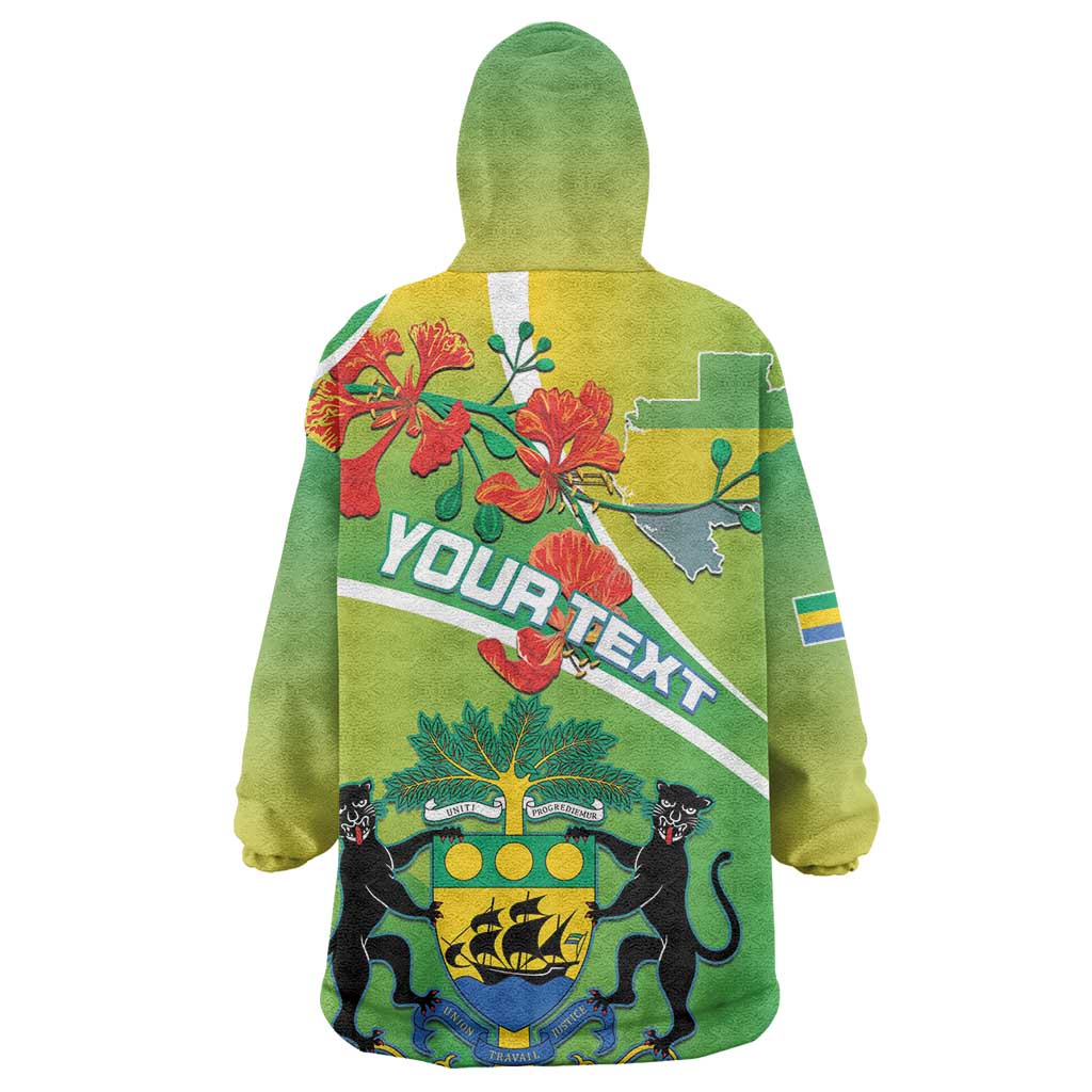 Personalized Gabon Independence Day Kid Wearable Blanket Hoodie Gradient Style - African Pride