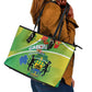 Gabon Independence Day Leather Tote Bag Gradient Style - African Pride