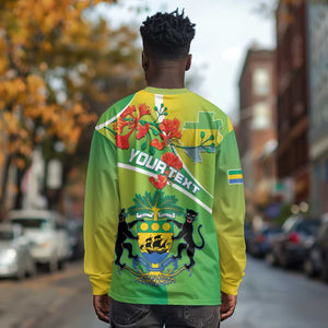 Personalized Gabon Independence Day Long Sleeve Shirt Gradient Style - African Pride