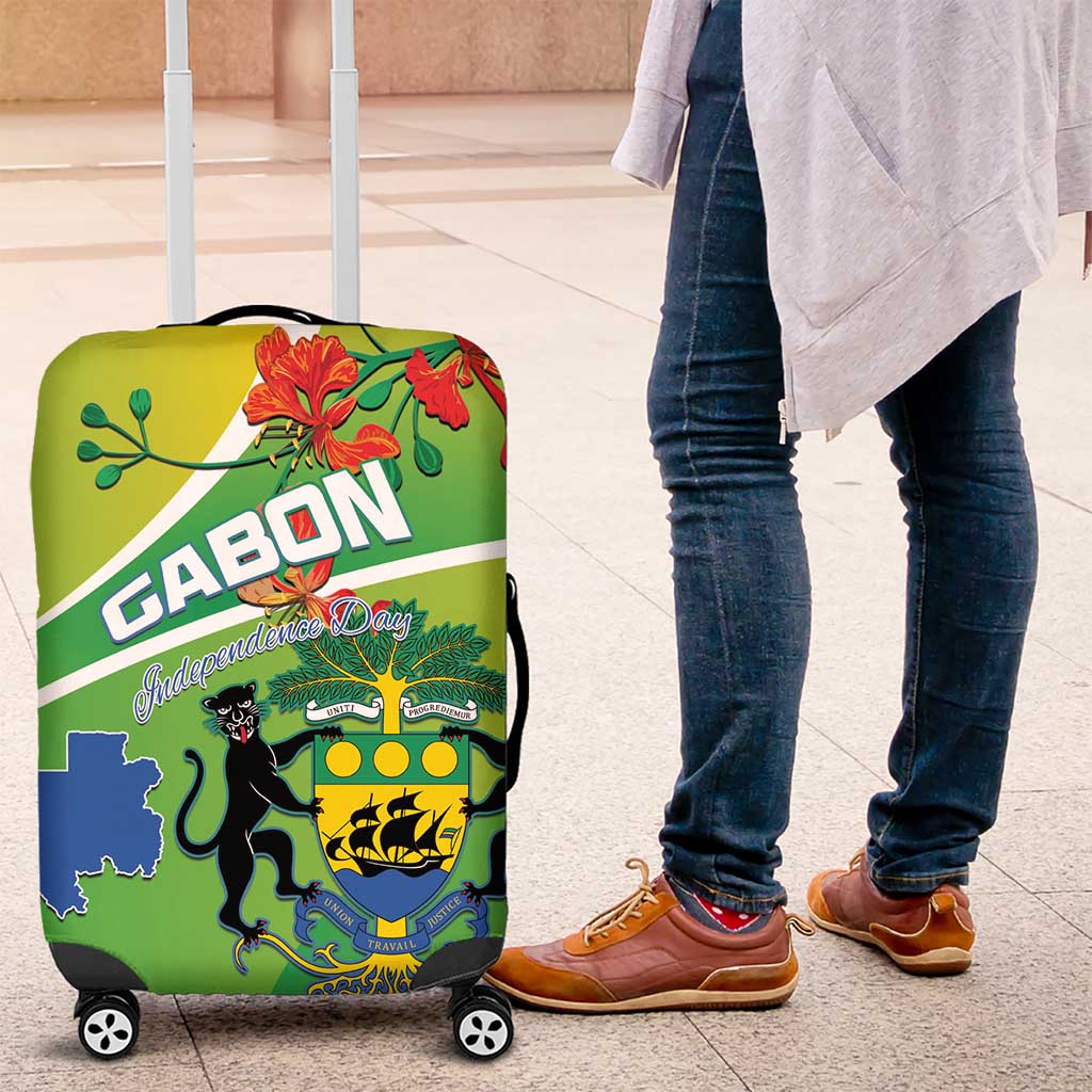 Gabon Independence Day Luggage Cover Gradient Style - African Pride