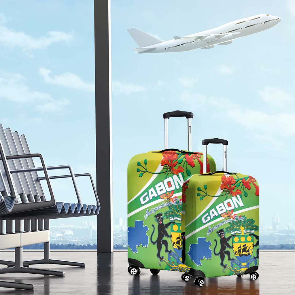 Gabon Independence Day Luggage Cover Gradient Style - African Pride