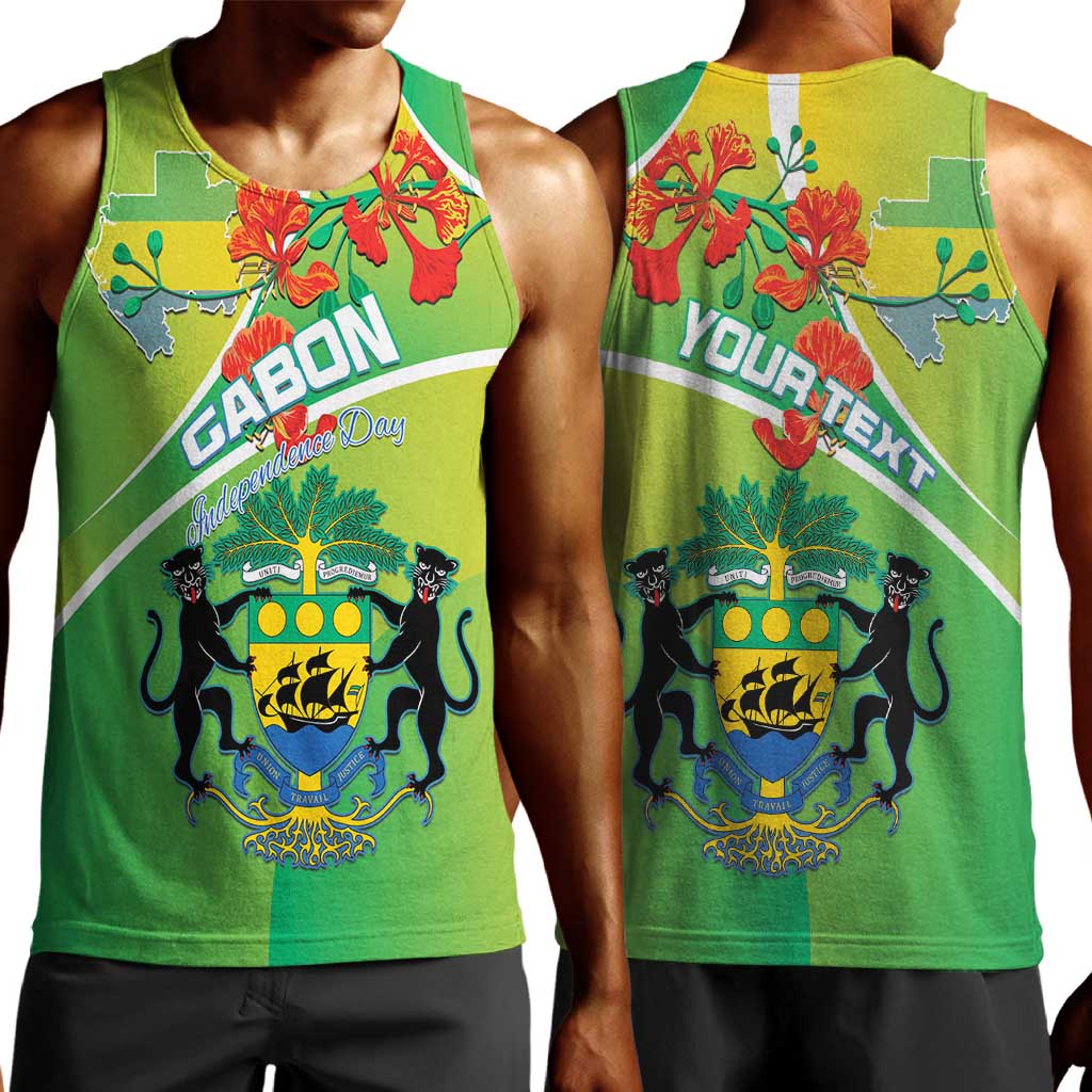 Personalized Gabon Independence Day Men Tank Top Gradient Style - African Pride