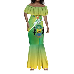 Personalized Gabon Independence Day Mermaid Dress Gradient Style - African Pride