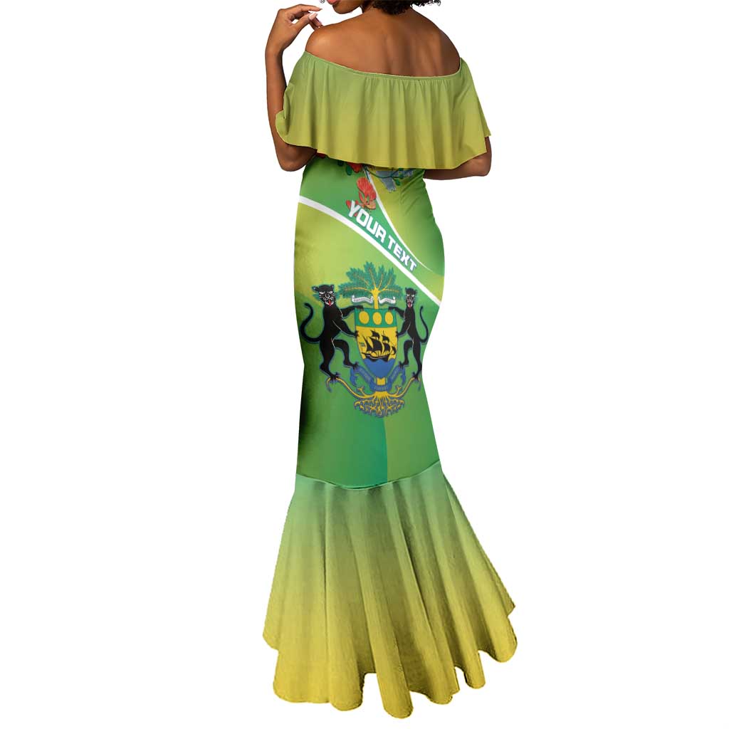 Personalized Gabon Independence Day Mermaid Dress Gradient Style - African Pride