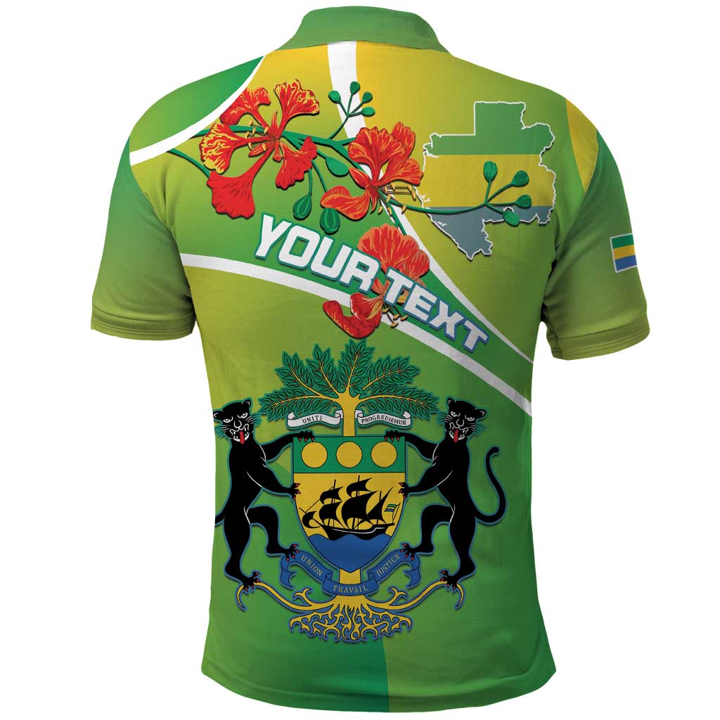 Personalized Gabon Independence Day Polo Shirt Gradient Style - African Pride
