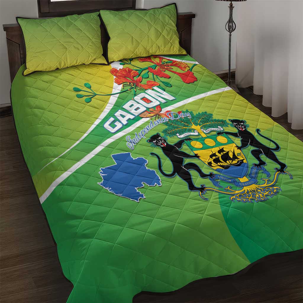 Gabon Independence Day Quilt Bed Set Gradient Style - African Pride