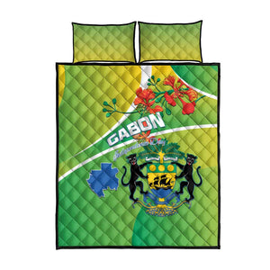 Gabon Independence Day Quilt Bed Set Gradient Style - African Pride