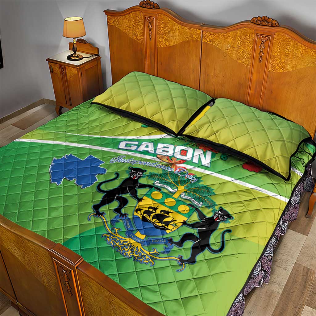 Gabon Independence Day Quilt Bed Set Gradient Style - African Pride