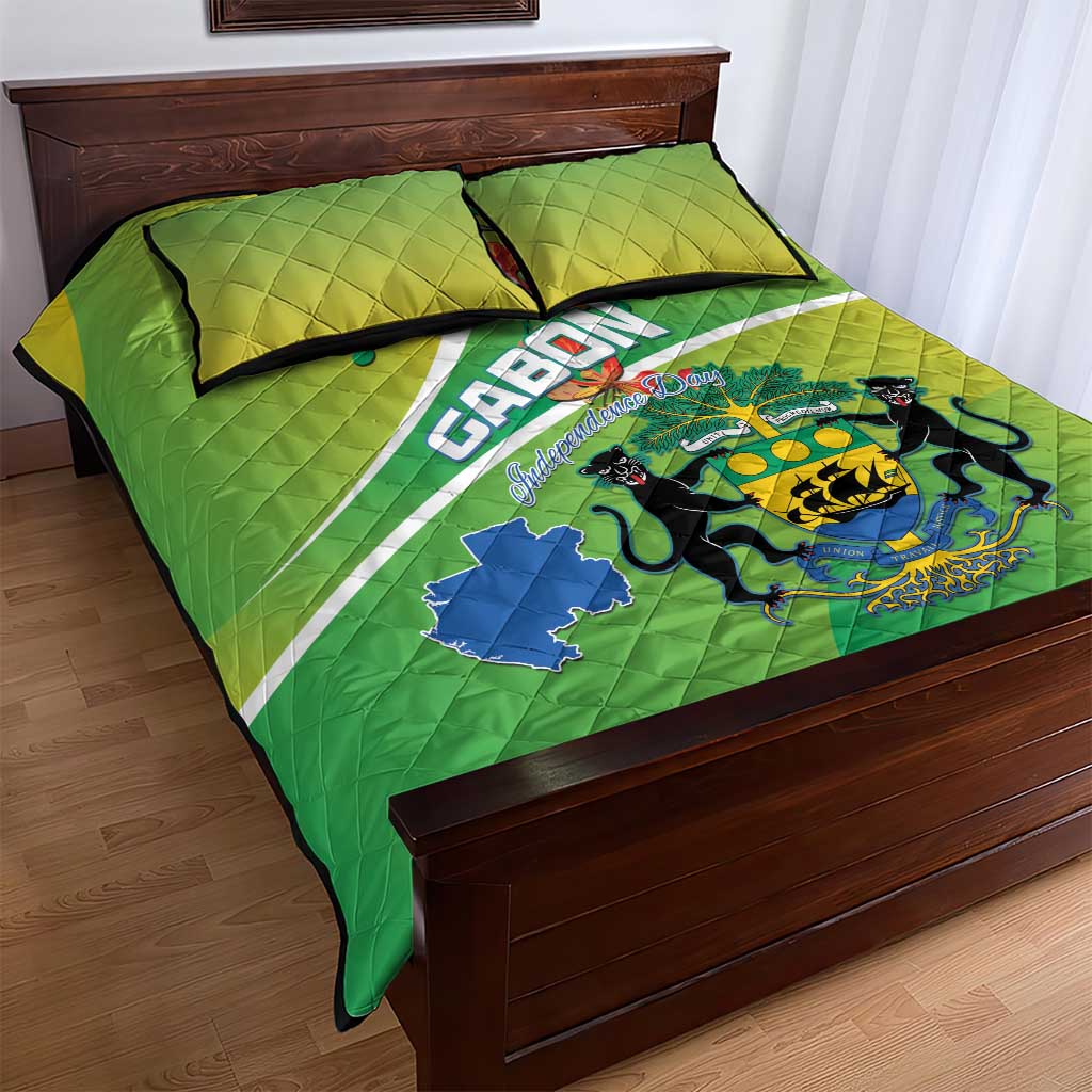 Gabon Independence Day Quilt Bed Set Gradient Style - African Pride