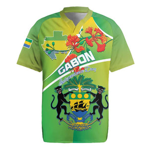 Personalized Gabon Independence Day Rugby Jersey Gradient Style - African Pride