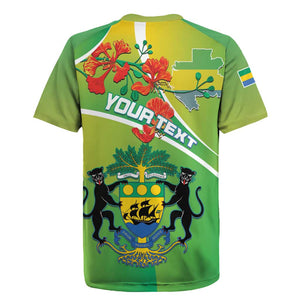 Personalized Gabon Independence Day Rugby Jersey Gradient Style - African Pride