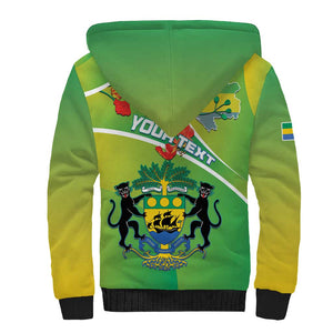 Personalized Gabon Independence Day Sherpa Hoodie Gradient Style - African Pride