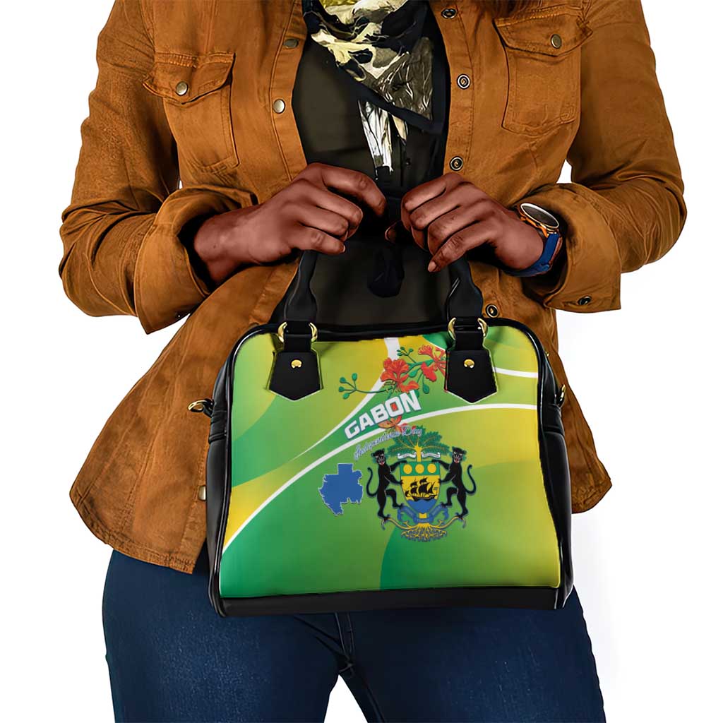 Gabon Independence Day Shoulder Handbag Gradient Style - African Pride