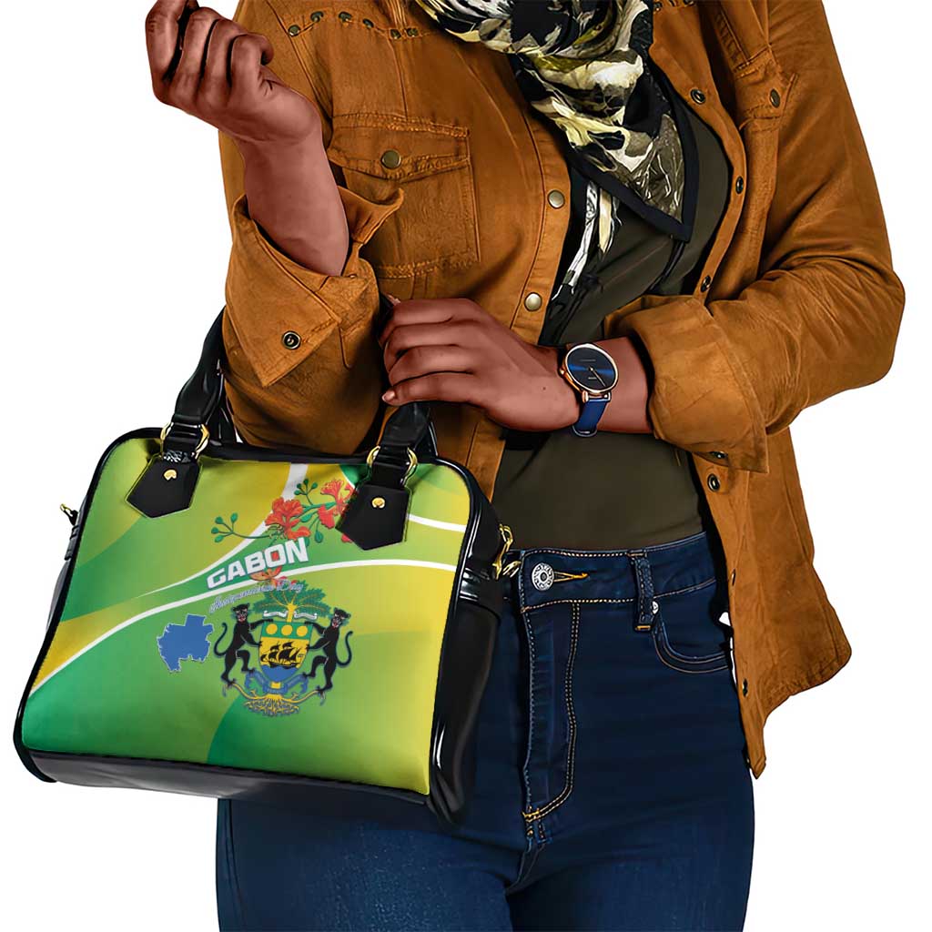 Gabon Independence Day Shoulder Handbag Gradient Style - African Pride