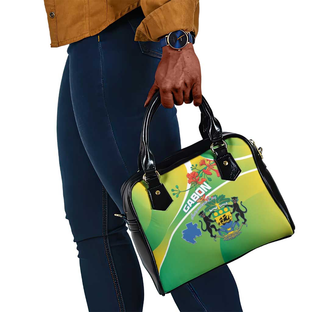 Gabon Independence Day Shoulder Handbag Gradient Style - African Pride