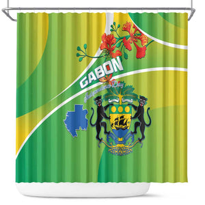 Gabon Independence Day Shower Curtain Gradient Style - African Pride