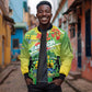 Personalized Gabon Independence Day Sleeve Zip Bomber Jacket Gradient Style - African Pride