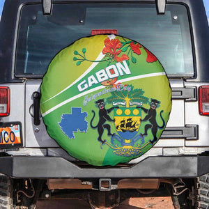 Gabon Independence Day Spare Tire Cover Gradient Style - African Pride