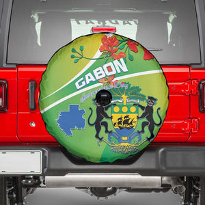 Gabon Independence Day Spare Tire Cover Gradient Style - African Pride