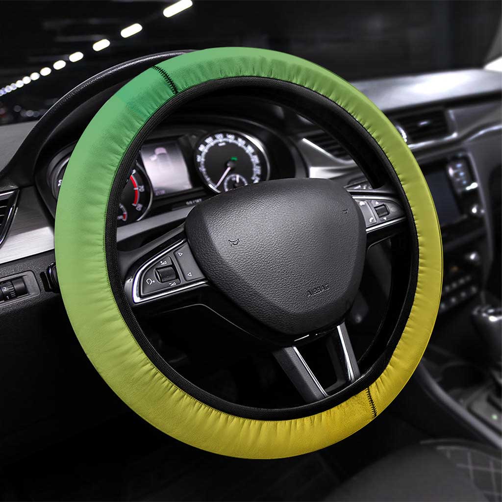 Gabon Independence Day Steering Wheel Cover Gradient Style - African Pride