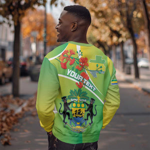 Personalized Gabon Independence Day Sweatshirt Gradient Style - African Pride