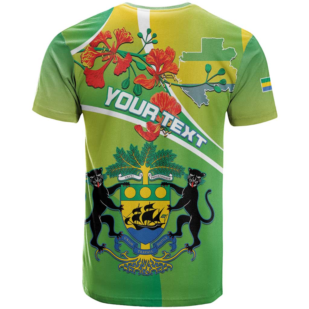 Personalized Gabon Independence Day T shirt Gradient Style - African Pride