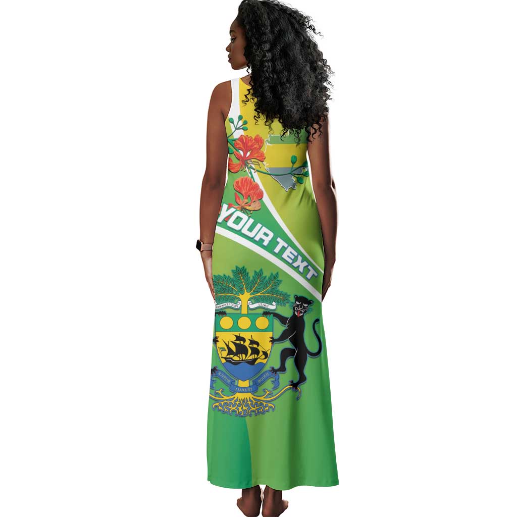 Personalized Gabon Independence Day Tank Maxi Dress Gradient Style - African Pride