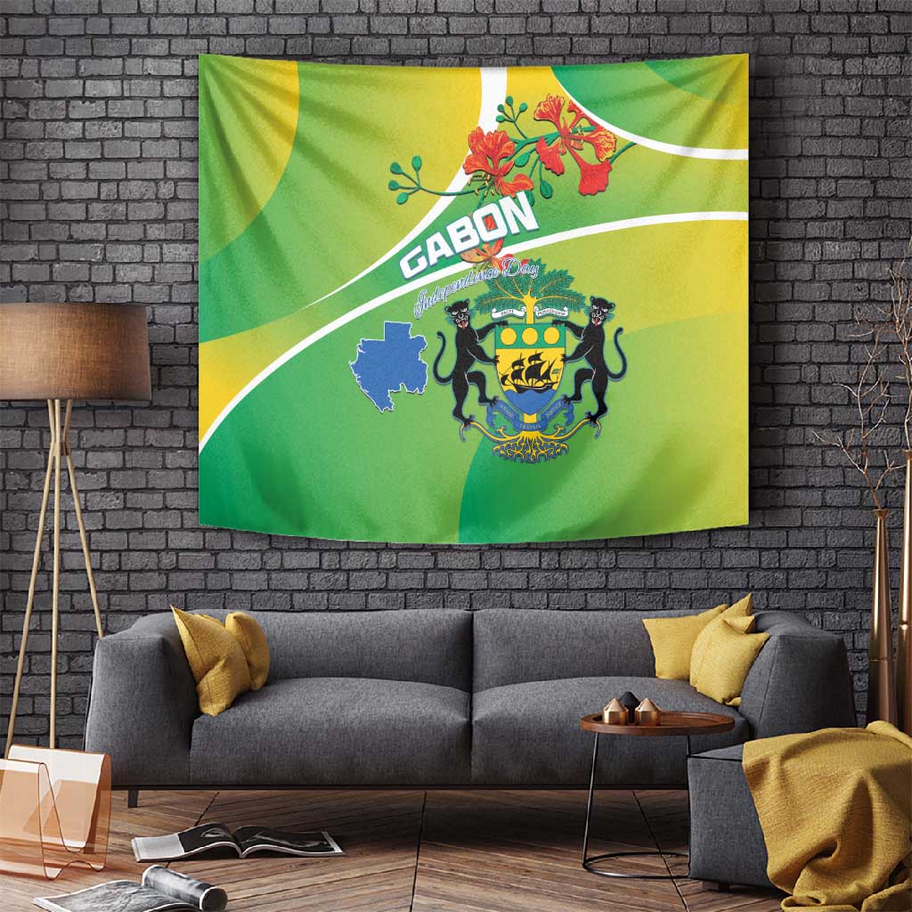 Gabon Independence Day Tapestry Gradient Style - African Pride